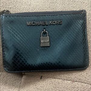 Michael Kors Teal Snakeskin Pouch